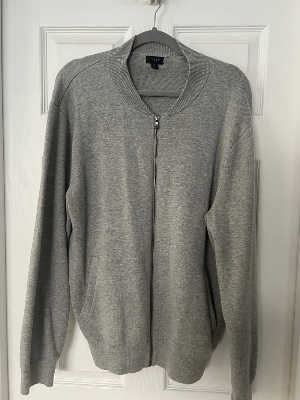 J. Crew Bomber Jacket Merino Wool Blend Men's XL Gray